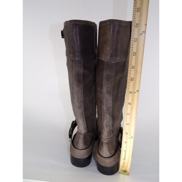 VINCE CAMUTO Brown Leather Tall Moto Riding Boots Size. 5.5 - Picture 6 of 9